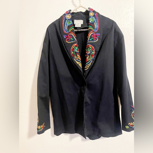 Accent on you embelished jacket navy size S oversized - Picture 1 of 4